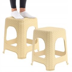 Rattan keittiöjakkara Beige 2 kpl hinta ja tiedot | Ruokapöydän tuolit | hobbyhall.fi