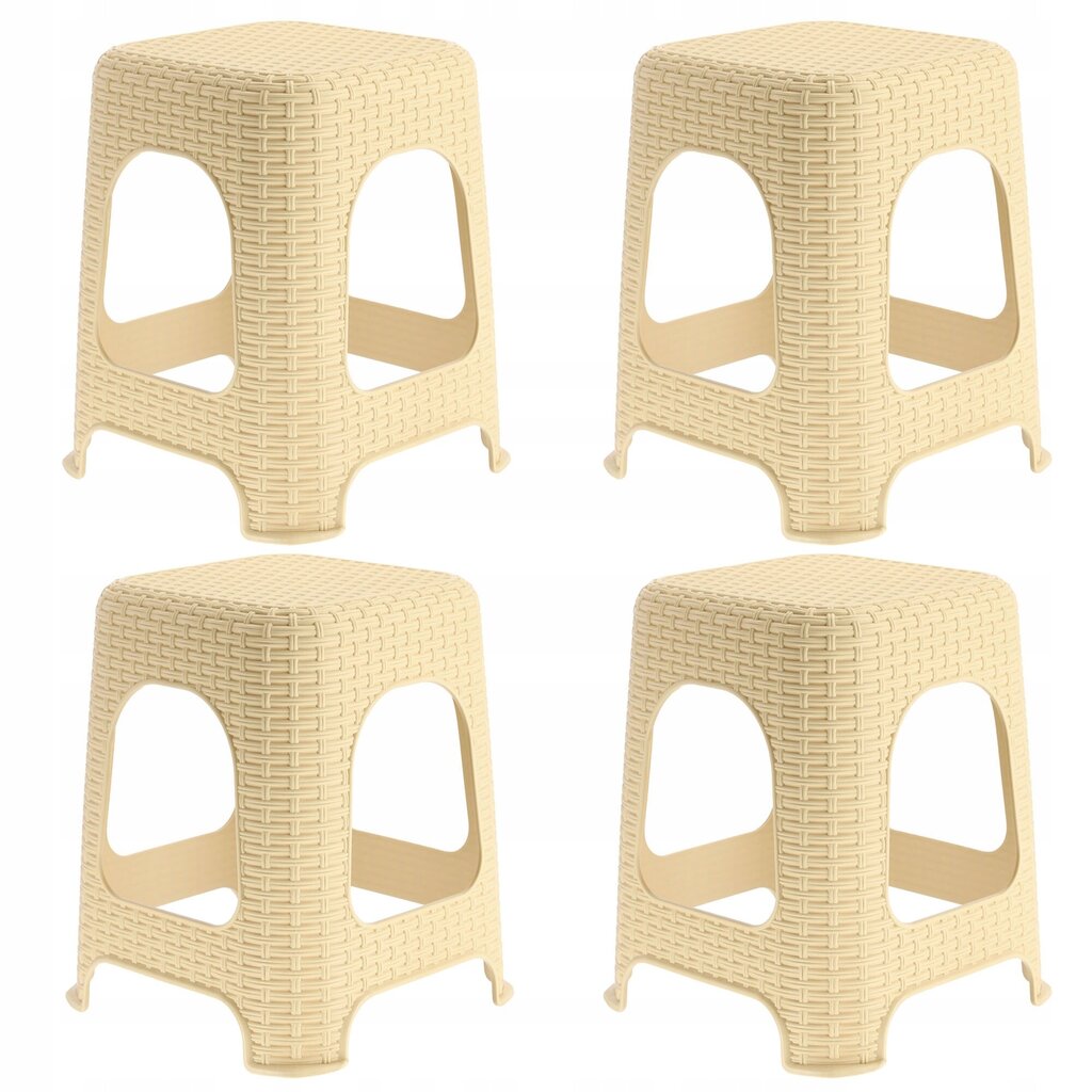 Rattan keittiöjakkara Beige 4 kpl hinta ja tiedot | Ruokapöydän tuolit | hobbyhall.fi