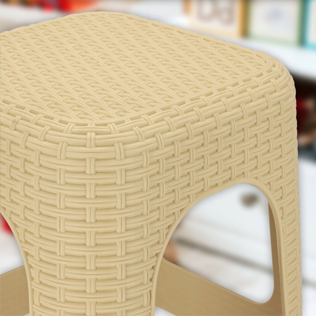 Rattan keittiöjakkara Beige 4 kpl hinta ja tiedot | Ruokapöydän tuolit | hobbyhall.fi