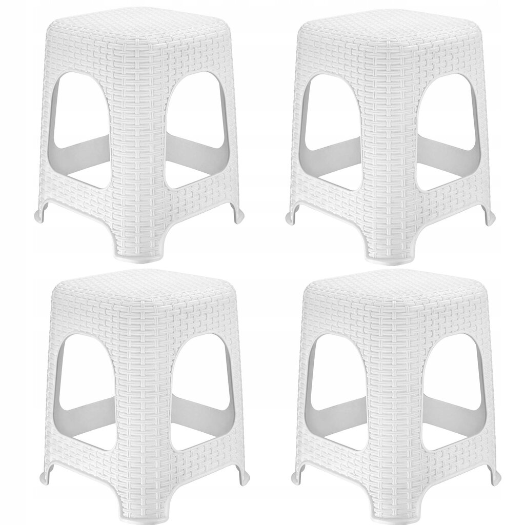 Keittiöjakkara Rattan White 4 kpl hinta ja tiedot | Ruokapöydän tuolit | hobbyhall.fi