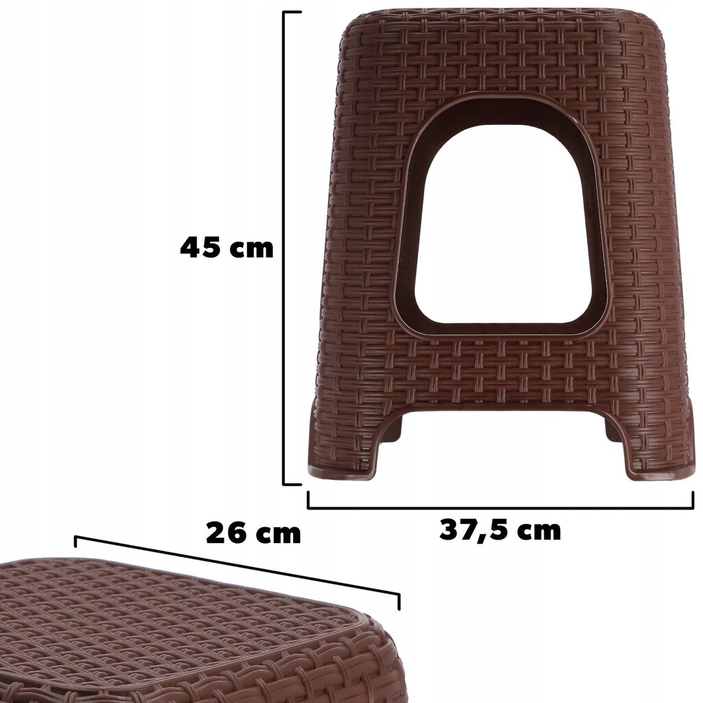 Keittiöjakkara Rattan Brown 2 kpl hinta ja tiedot | Ruokapöydän tuolit | hobbyhall.fi