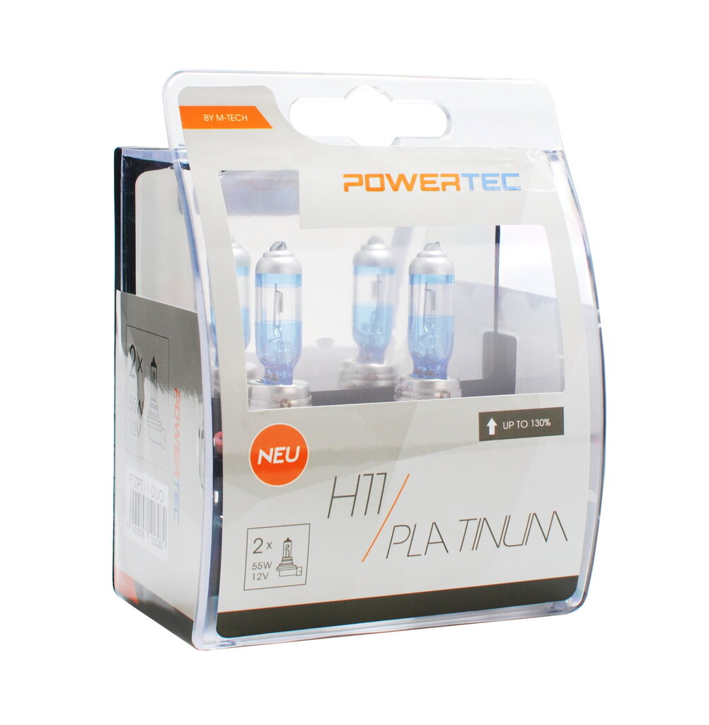 Auton polttimot M-Tech Powertec Platinum +130% H11 12V, 2 kpl. hinta ja tiedot | Polttimot | hobbyhall.fi