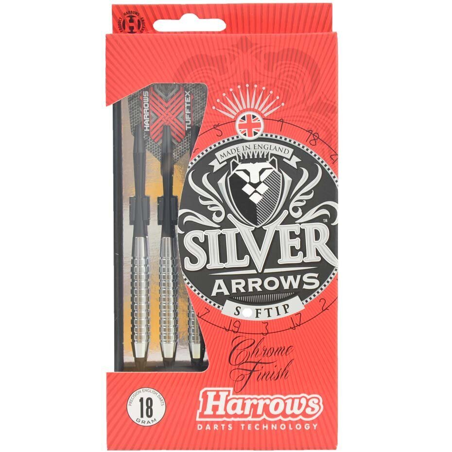 Darts HARROWS Silver Arrow pehmeillä kärjillä 18 g hinta ja tiedot | Darts | hobbyhall.fi