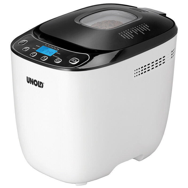 Unold Bread maker 68010 Power 550 W, Number of programs 12, Display LCD, White hinta ja tiedot | Leipäkoneet | hobbyhall.fi