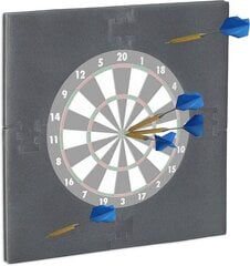 Relaxdays Dart Panel -suojarengas "R6", seinäsuojaus 45 cm: n tikkataululle, Eva, Darts Ausfängring HBT: 71 x 71 x 3 cm, harmaa hinta ja tiedot | DartPro Urheiluvälineet | hobbyhall.fi