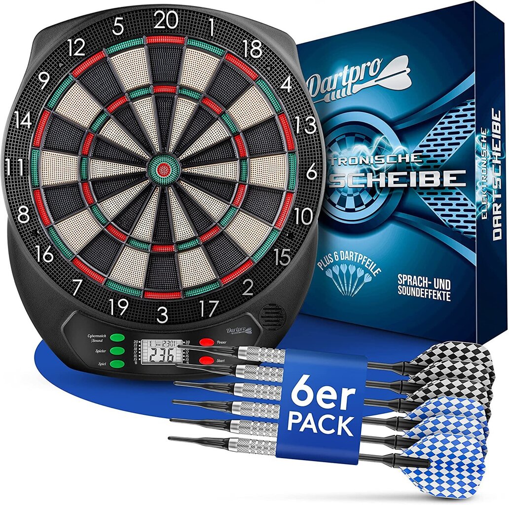 Dartpro - Alkuperäinen - Electronic Dart Pane - Dartboard, jossa on 6 tikkaa [käyttökelpoinen] - innovatiivinen tikka -auto, jossa on 65 varianttia - tikkaa 1-8 pelaajalle hinta ja tiedot | Darts | hobbyhall.fi