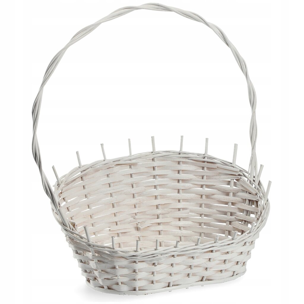 Wicker Gift Basket White Medium hinta ja tiedot | Keittiövälineet | hobbyhall.fi