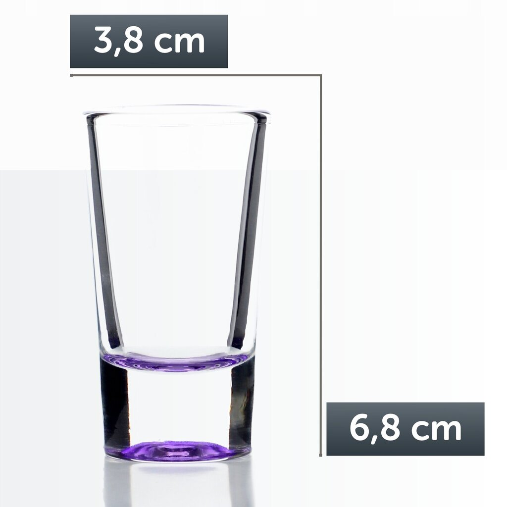 Vodka Shot lasit 28ml 12kpl värikäs lasisarja hinta ja tiedot | Lasit, mukit ja kannut | hobbyhall.fi