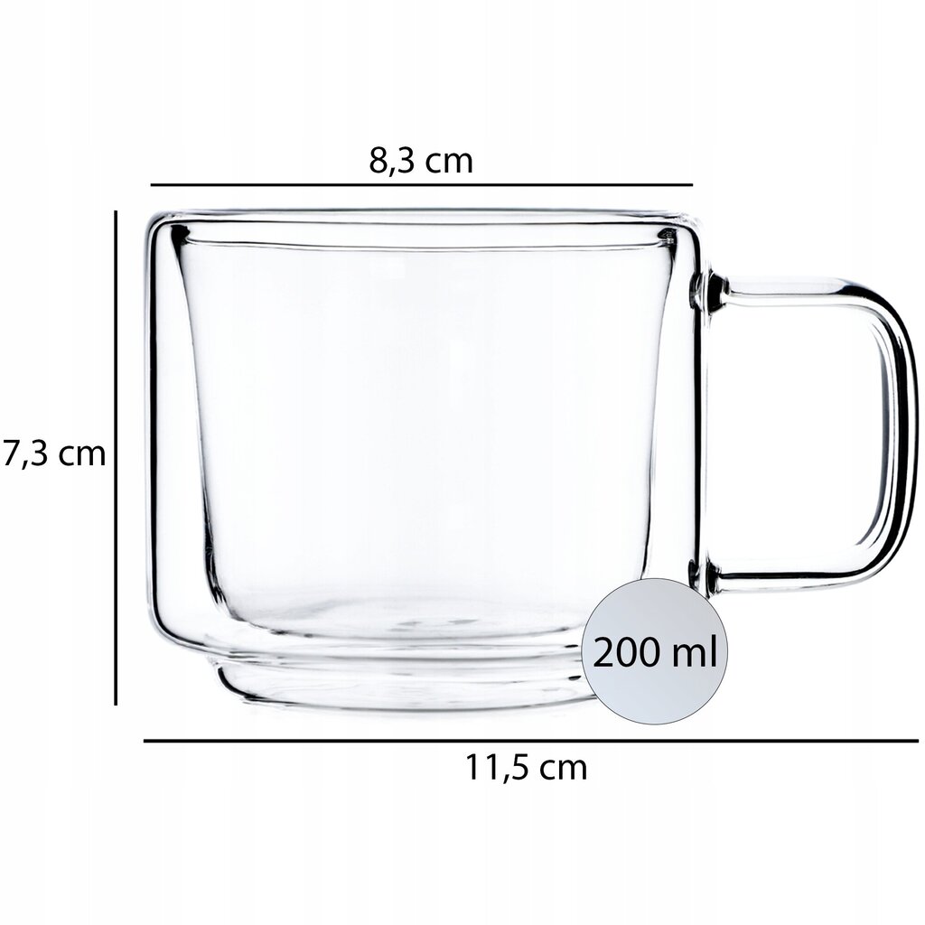 Cup Glass Muki Kaksoislasikahva 4 kpl hinta ja tiedot | Lasit, mukit ja kannut | hobbyhall.fi