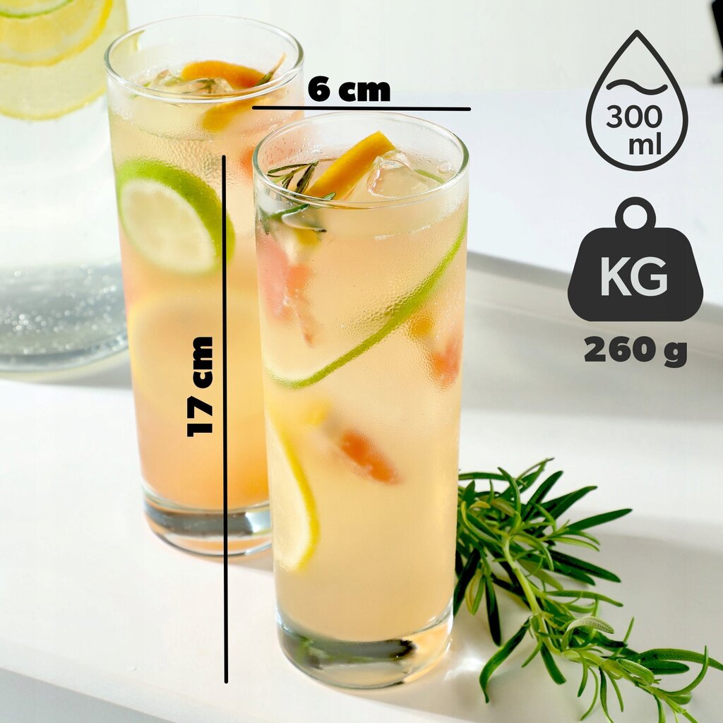 4x Tall Drinks -lasit 300 ml hinta ja tiedot | Lasit, mukit ja kannut | hobbyhall.fi