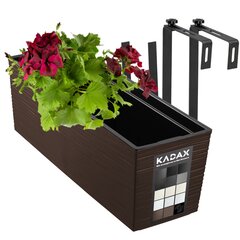 Kukkaruukkuparvekelaatikon kahvat 19x56cm Mokka hinta ja tiedot | Kukkalaatikot | hobbyhall.fi