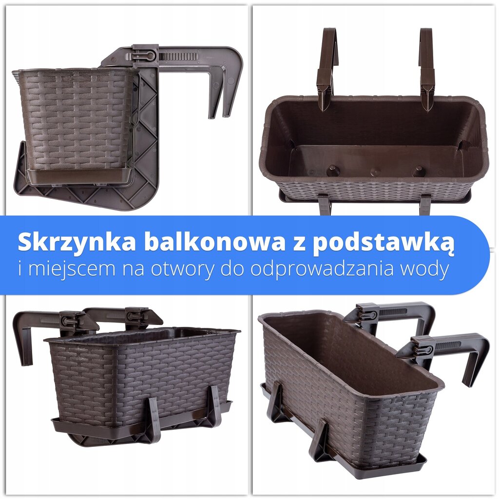 Parvekkeen kukkaruukkulaatikon pidikesarja 40+60cm hinta ja tiedot | Kukkalaatikot | hobbyhall.fi