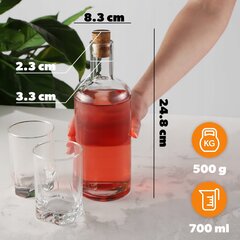 Lasipullo 700 ml tinktuuroille Viinimehu Korkki hinta ja tiedot | Keittiövälineet | hobbyhall.fi