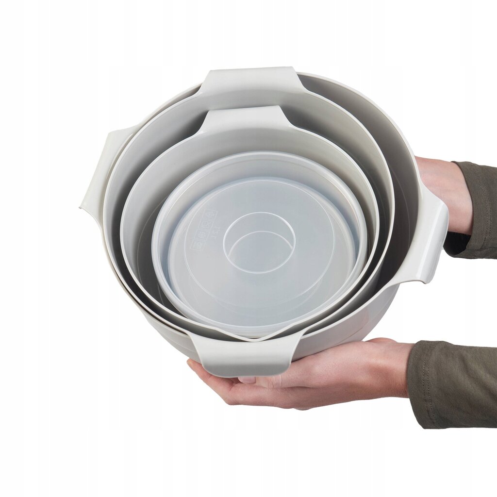 Keittiökulhot 7El + Colander 3L muovinen valkoinen hinta ja tiedot | Keittiövälineet | hobbyhall.fi