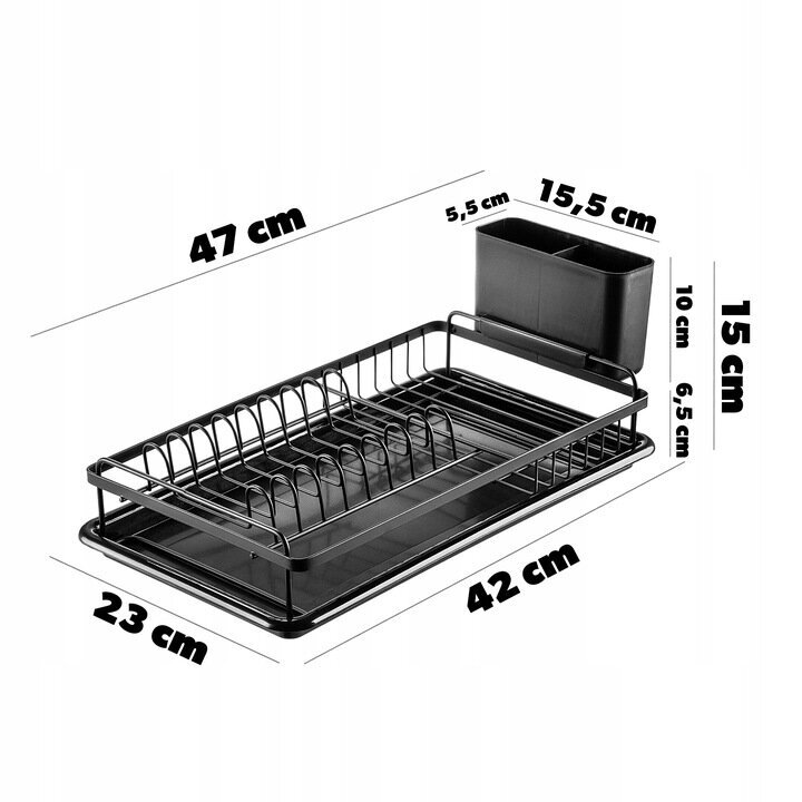 Astiankuivaustelineen tyhjennyslevyt seisovat mustat suuret tarjottimella hinta ja tiedot | Keittiövälineet | hobbyhall.fi