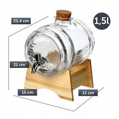 Lasinen Moonshine Barrel hanalla 1,5L 2x hinta ja tiedot | Lasit, mukit ja kannut | hobbyhall.fi