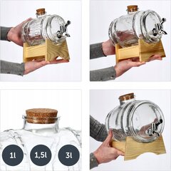 Lasinen Moonshine Barrel hanalla 1,5L 2x hinta ja tiedot | Lasit, mukit ja kannut | hobbyhall.fi