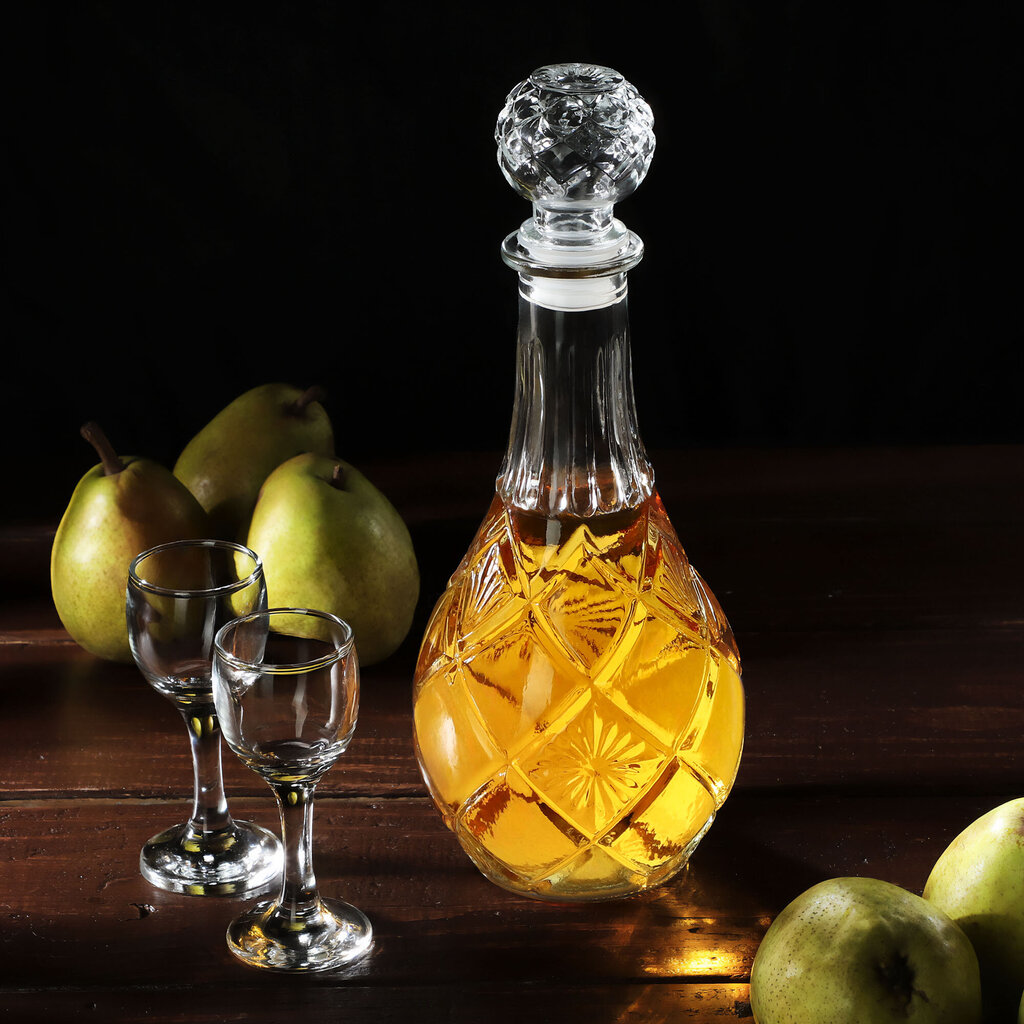 2x Whiskey Alcohol Decanter Crystal 0,8L lasipullo korkilla hinta ja tiedot | Lasit, mukit ja kannut | hobbyhall.fi