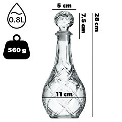 2x Whiskey Alcohol Decanter Crystal 0,8L lasipullo korkilla hinta ja tiedot | Lasit, mukit ja kannut | hobbyhall.fi