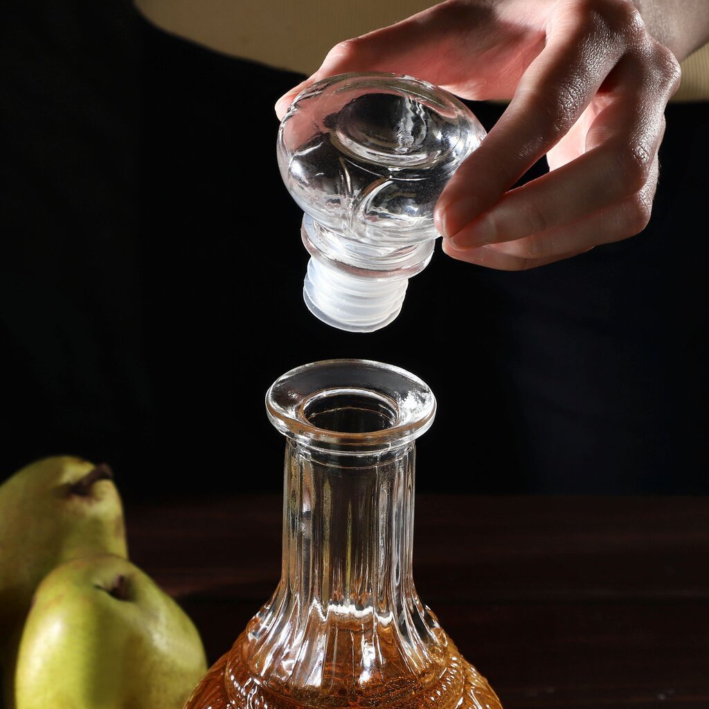 2x Whisky Alcohol Decanter Crystal 1L lasipullo korkilla hinta ja tiedot | Lasit, mukit ja kannut | hobbyhall.fi