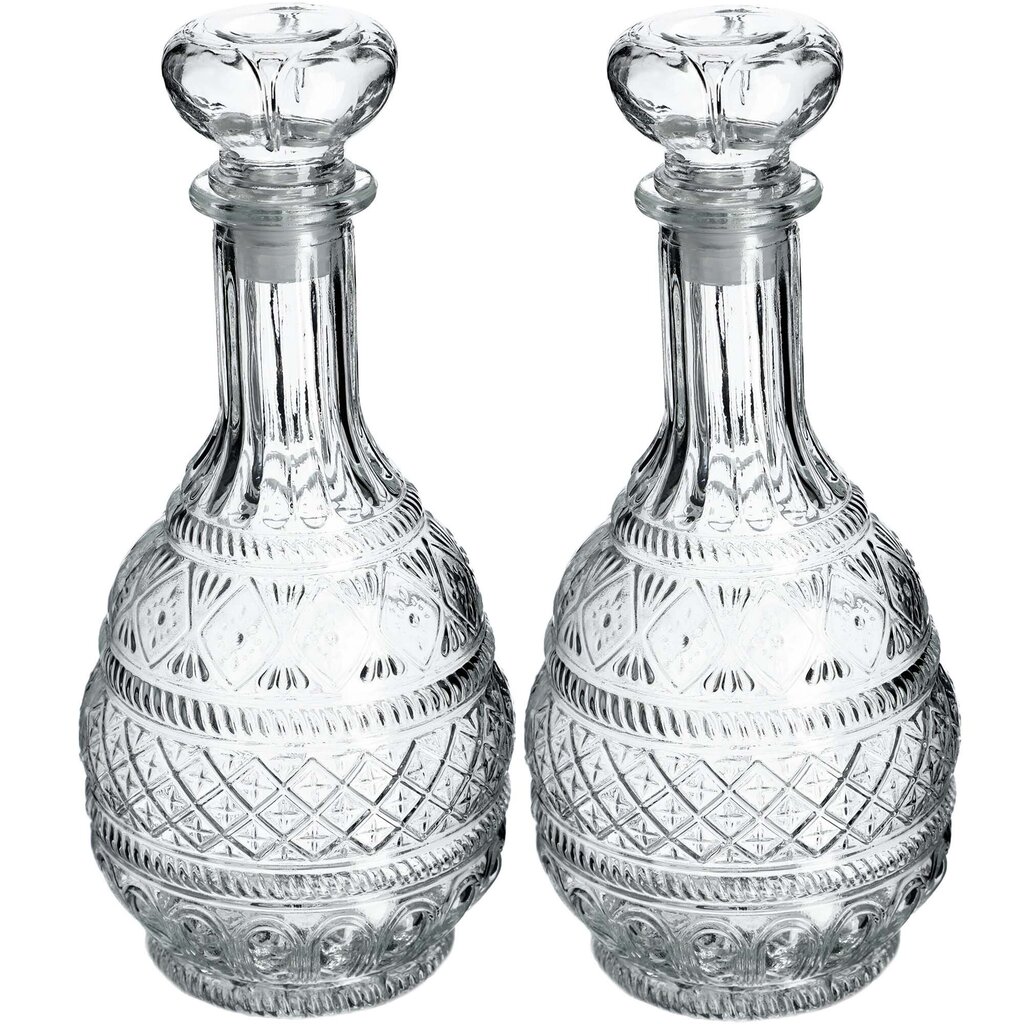 2x Whisky Alcohol Decanter Crystal 1L lasipullo korkilla hinta ja tiedot | Lasit, mukit ja kannut | hobbyhall.fi