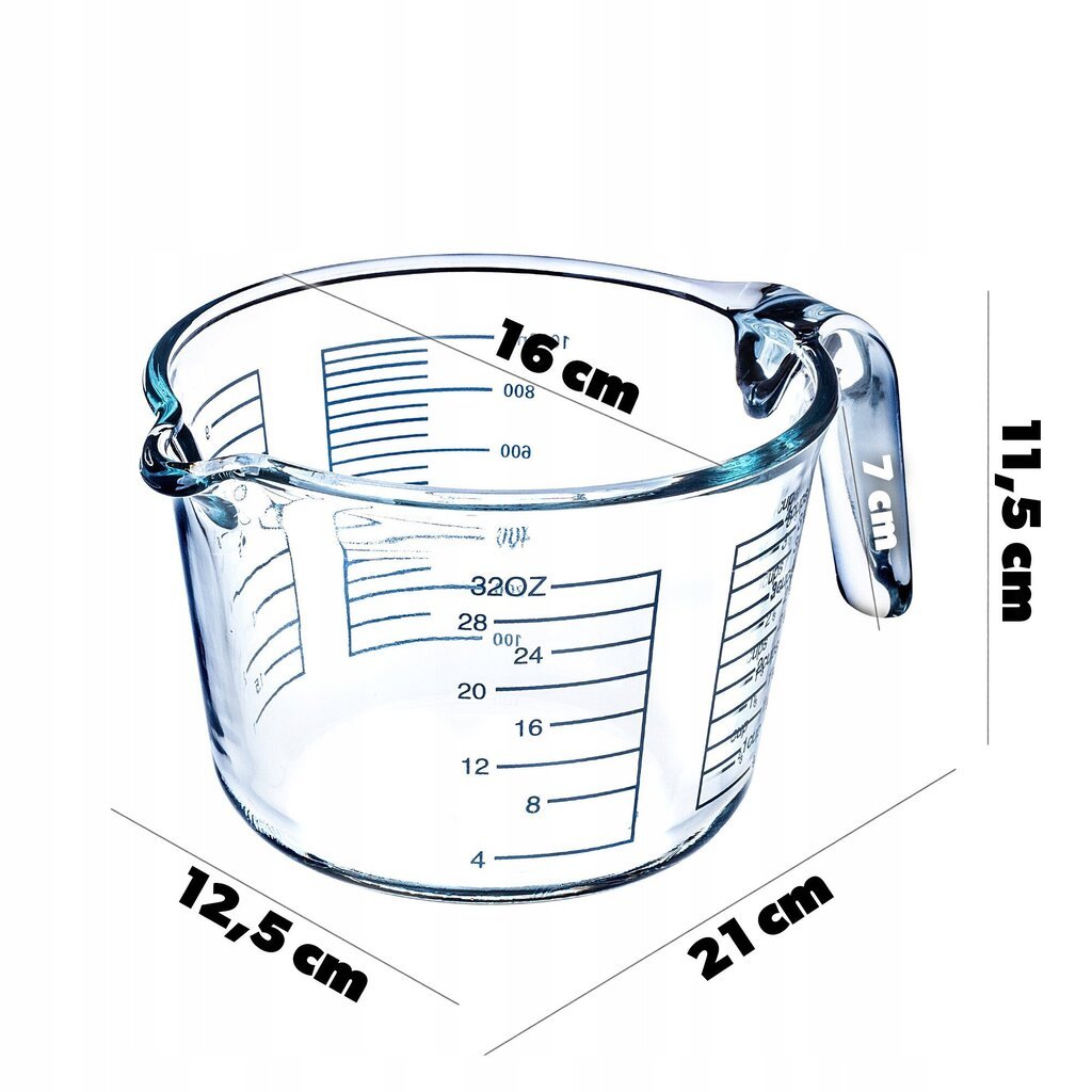 Keittiön mittakuppi, 1L mittakuppi, kannu lasivaakalla hinta ja tiedot | Keittiövälineet | hobbyhall.fi