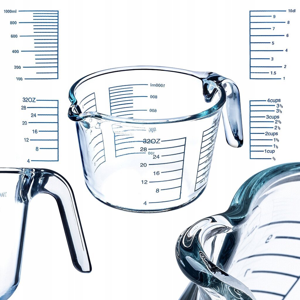Keittiön mittakuppi, 1L mittakuppi, kannu lasivaakalla hinta ja tiedot | Keittiövälineet | hobbyhall.fi