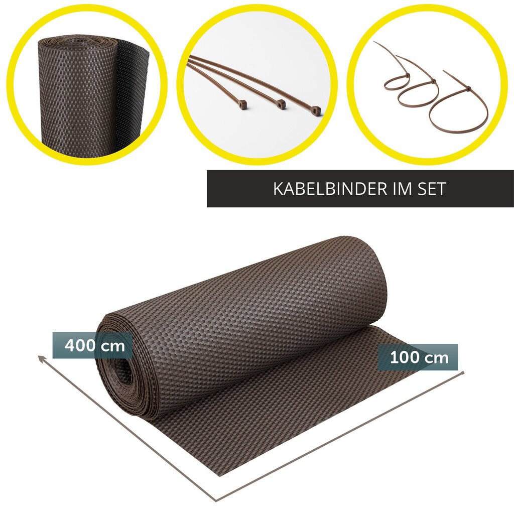 Parvekepäällinen Technorottin Parvekematto 1x4M hinta ja tiedot | Aidat ja tarvikkeet | hobbyhall.fi