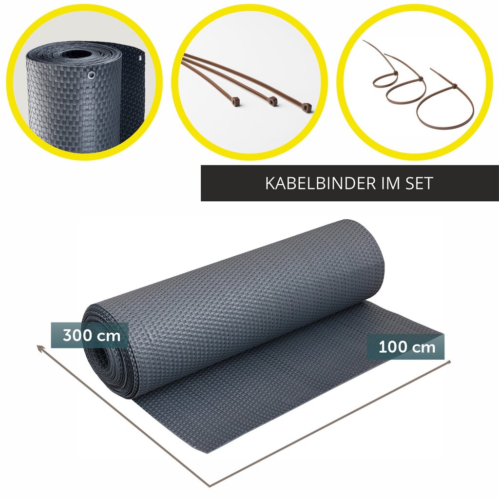 Parvekepäällinen Technorottin Parvekematto 1x3M hinta ja tiedot | Aidat ja tarvikkeet | hobbyhall.fi