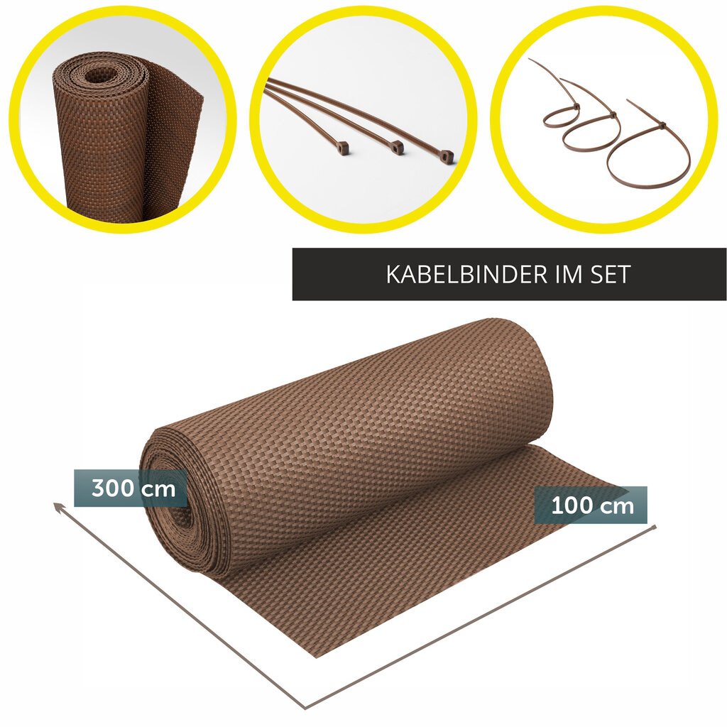 Parvekepäällinen Technorottin Parvekematto 1x3M hinta ja tiedot | Aidat ja tarvikkeet | hobbyhall.fi