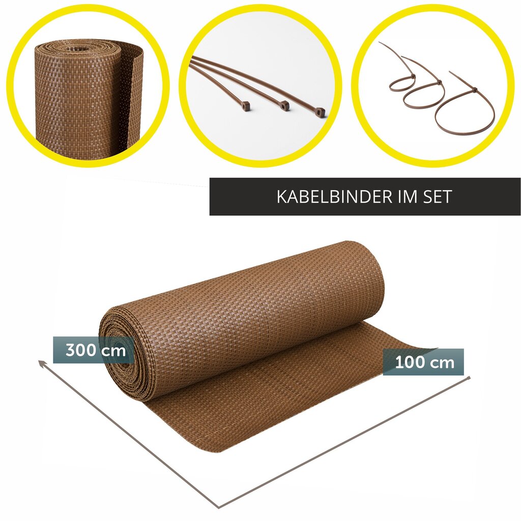 Parvekepäällinen Technorottin Parvekematto 1x3M hinta ja tiedot | Aidat ja tarvikkeet | hobbyhall.fi