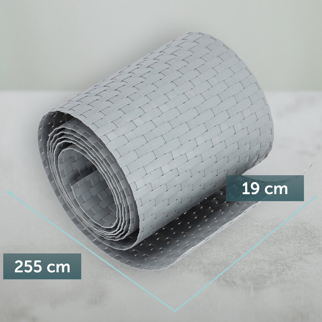 Harmaa aitateippi aitapaneeleille 19cm 2,55m Aidanpäällinen hinta ja tiedot | Aidat ja tarvikkeet | hobbyhall.fi