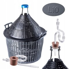 Wine Carboy 10 litraa Wine Balloon Tube Cork In Basket Set hinta ja tiedot | Lasit, mukit ja kannut | hobbyhall.fi