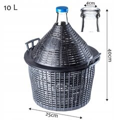 Wine Carboy 10 litraa Wine Balloon Tube Cork In Basket Set hinta ja tiedot | Lasit, mukit ja kannut | hobbyhall.fi