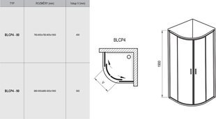 Suihkukaappi Blix BLCP4, Ravak, Mitat: 90x90, lasi: Grape hinta ja tiedot | Suihkukaapit ja suihkunurkat | hobbyhall.fi