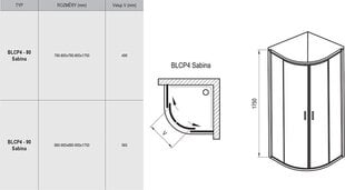 Matala suihkukaappi Ravak Blix BLCP4 Sabina hinta ja tiedot | Suihkukaapit ja suihkunurkat | hobbyhall.fi
