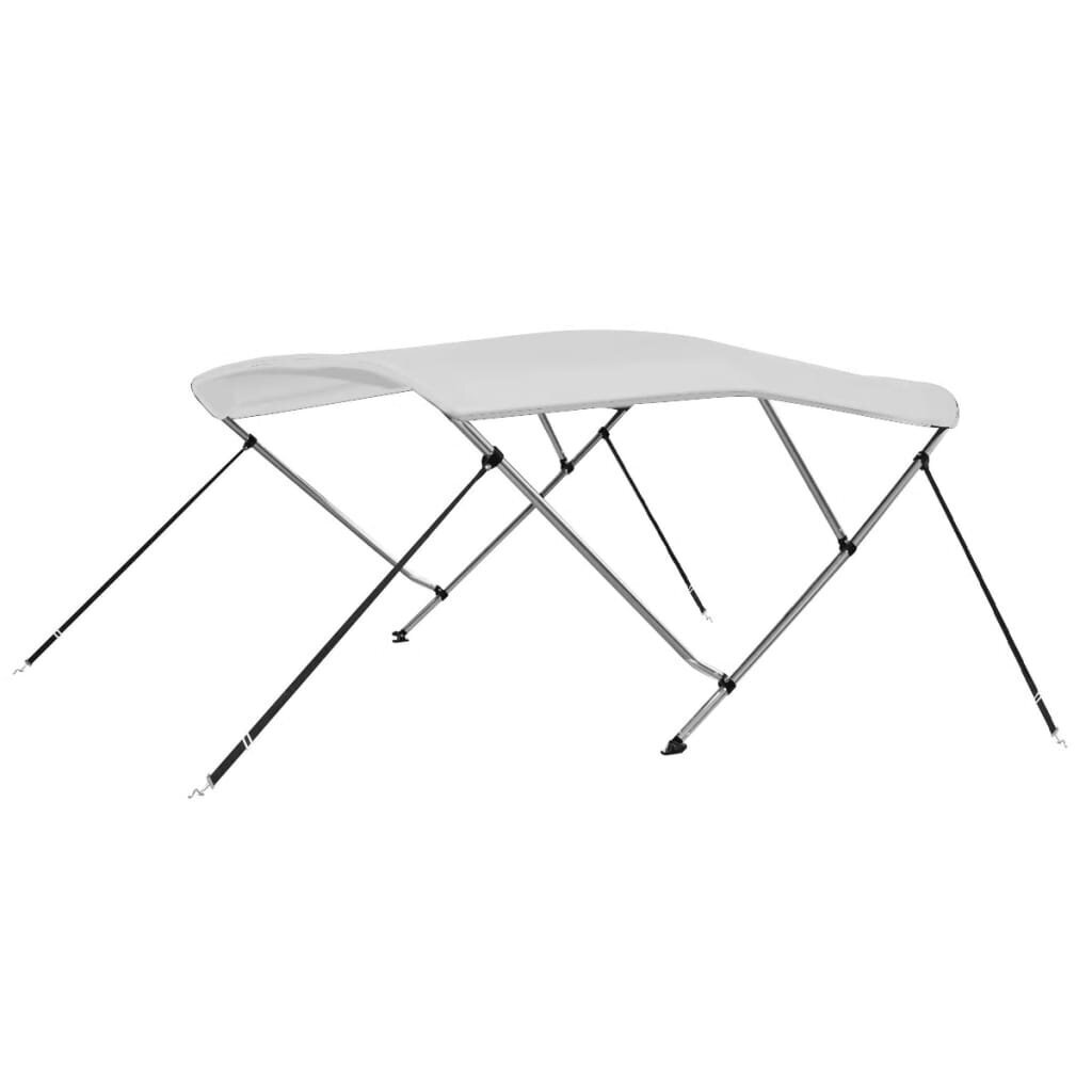 vidaXL 3-kaarinen bimini-kate valkoinen 183x140x137 cm hinta ja tiedot | Lisävarusteet veneisiin ja kajakkeihin | hobbyhall.fi