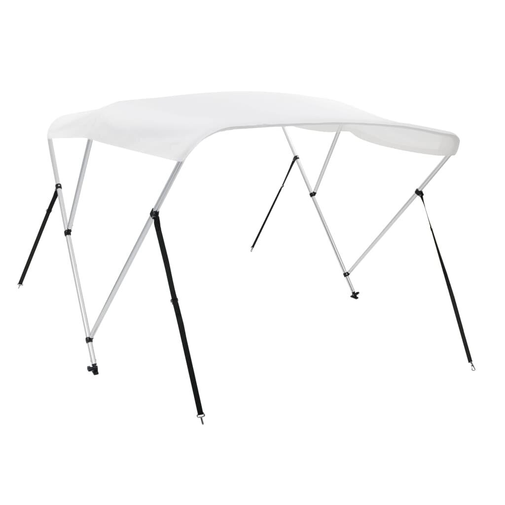 vidaXL 3-kaarinen bimini-kate valkoinen 183x140x137 cm hinta ja tiedot | Lisävarusteet veneisiin ja kajakkeihin | hobbyhall.fi