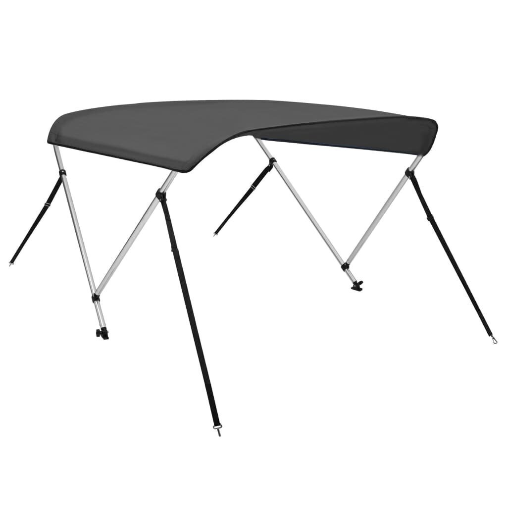 vidaXL 2-kaarinen bimini-kate antrasiitti 180x150x110 cm hinta ja tiedot | Lisävarusteet veneisiin ja kajakkeihin | hobbyhall.fi