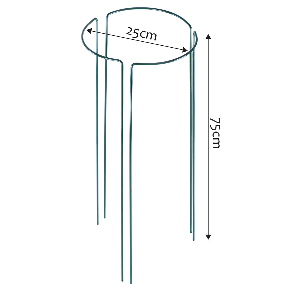 Puutarhan tuki kukille, metallinen kasvijalusta, 75 cm, puristin, 3 kpl hinta ja tiedot | Kukkatelineet ja kukkapöydät | hobbyhall.fi