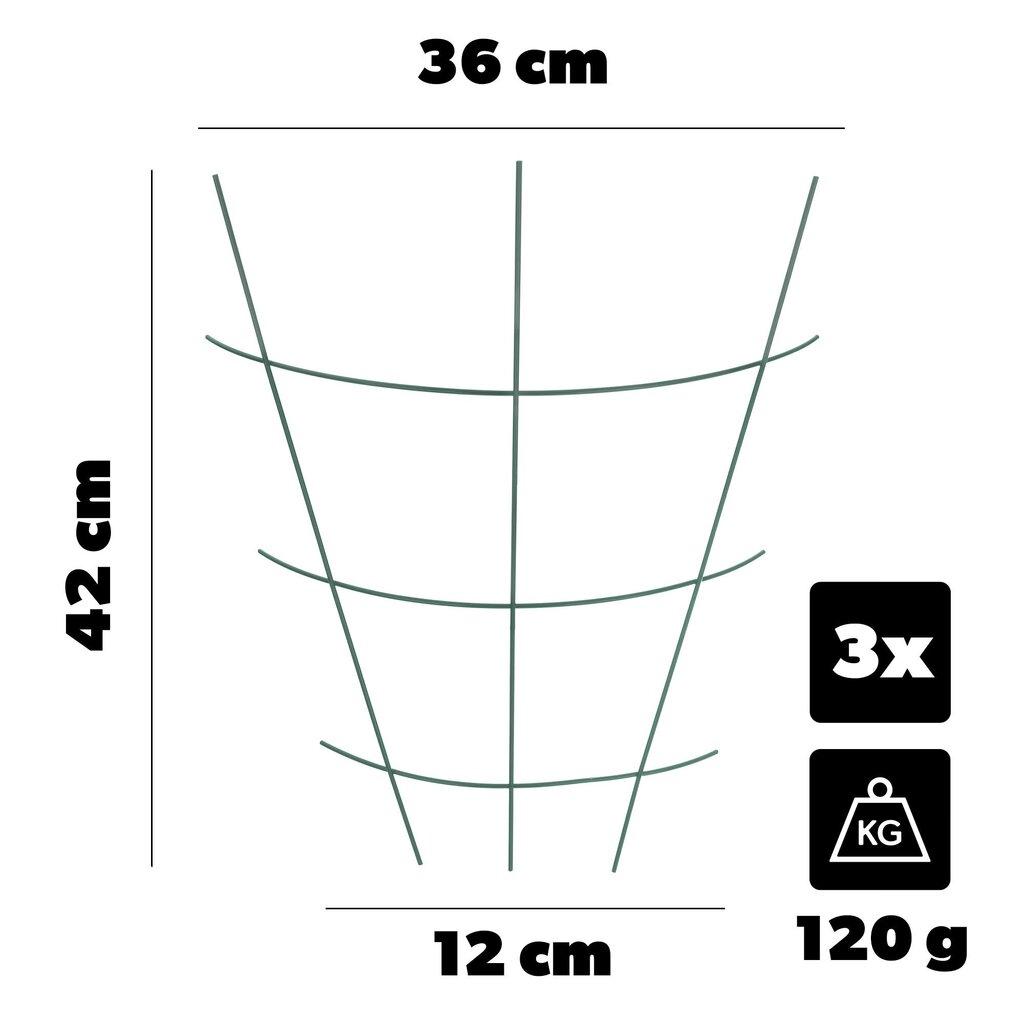 Ruukkutikapuut kukkakasveille, soikea teräspiippu, 3 kpl hinta ja tiedot | Kukkatelineet ja kukkapöydät | hobbyhall.fi