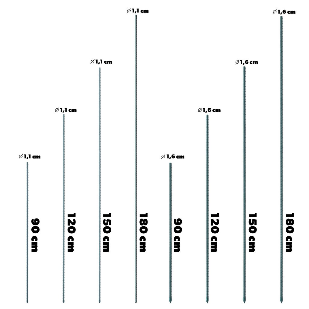 5x kasvitanko 120 cm tomaatin kukkatukipinnoitettu teräs hinta ja tiedot | Kukkatelineet ja kukkapöydät | hobbyhall.fi