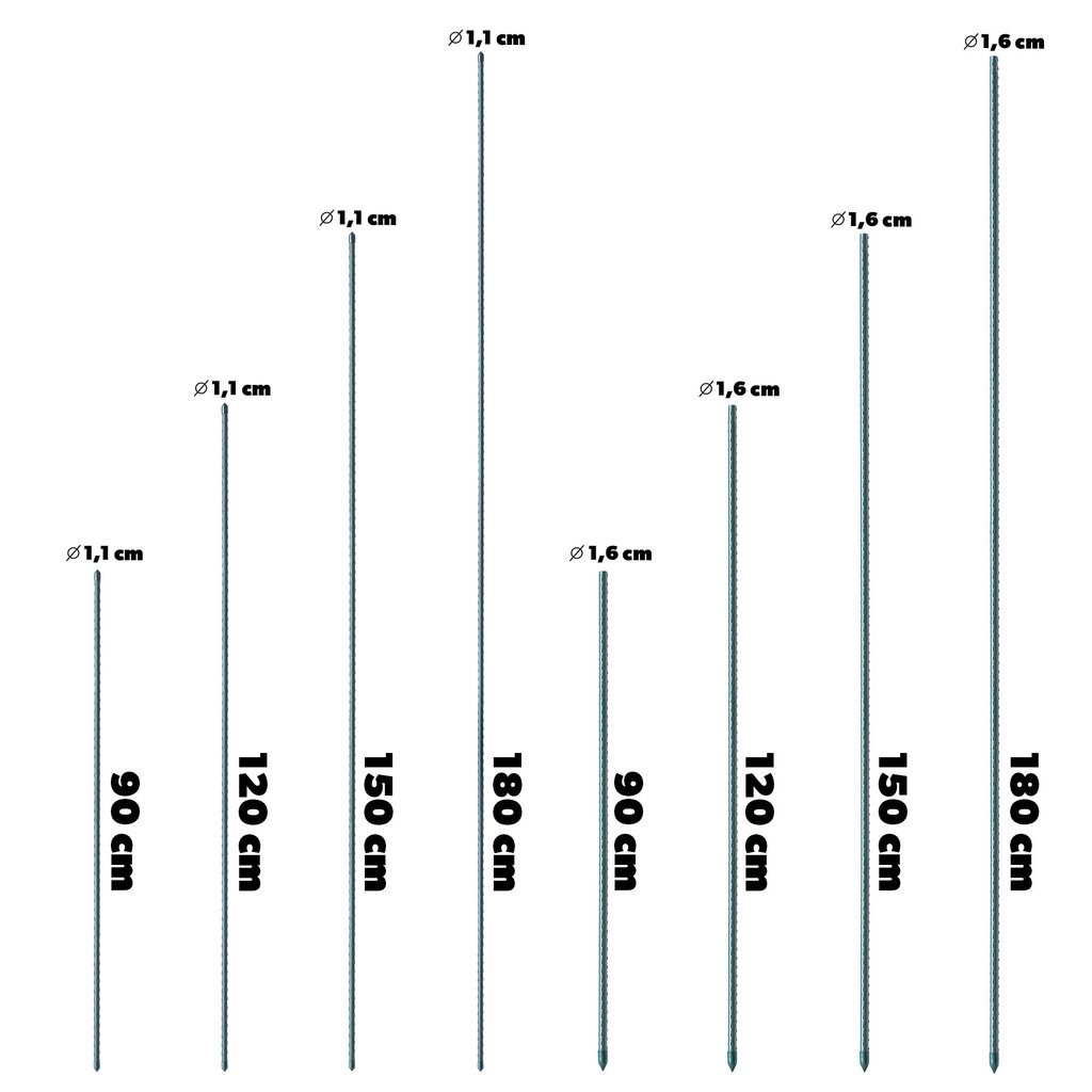 5x kasvitanko 150 cm tomaatin kukkatukipinnoitettu teräs hinta ja tiedot | Kukkatelineet ja kukkapöydät | hobbyhall.fi