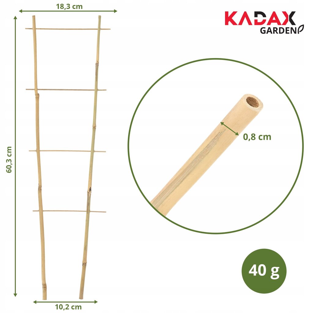 Bambutikkaat, Double Plant Support, 60cm hinta ja tiedot | Kukkatelineet ja kukkapöydät | hobbyhall.fi