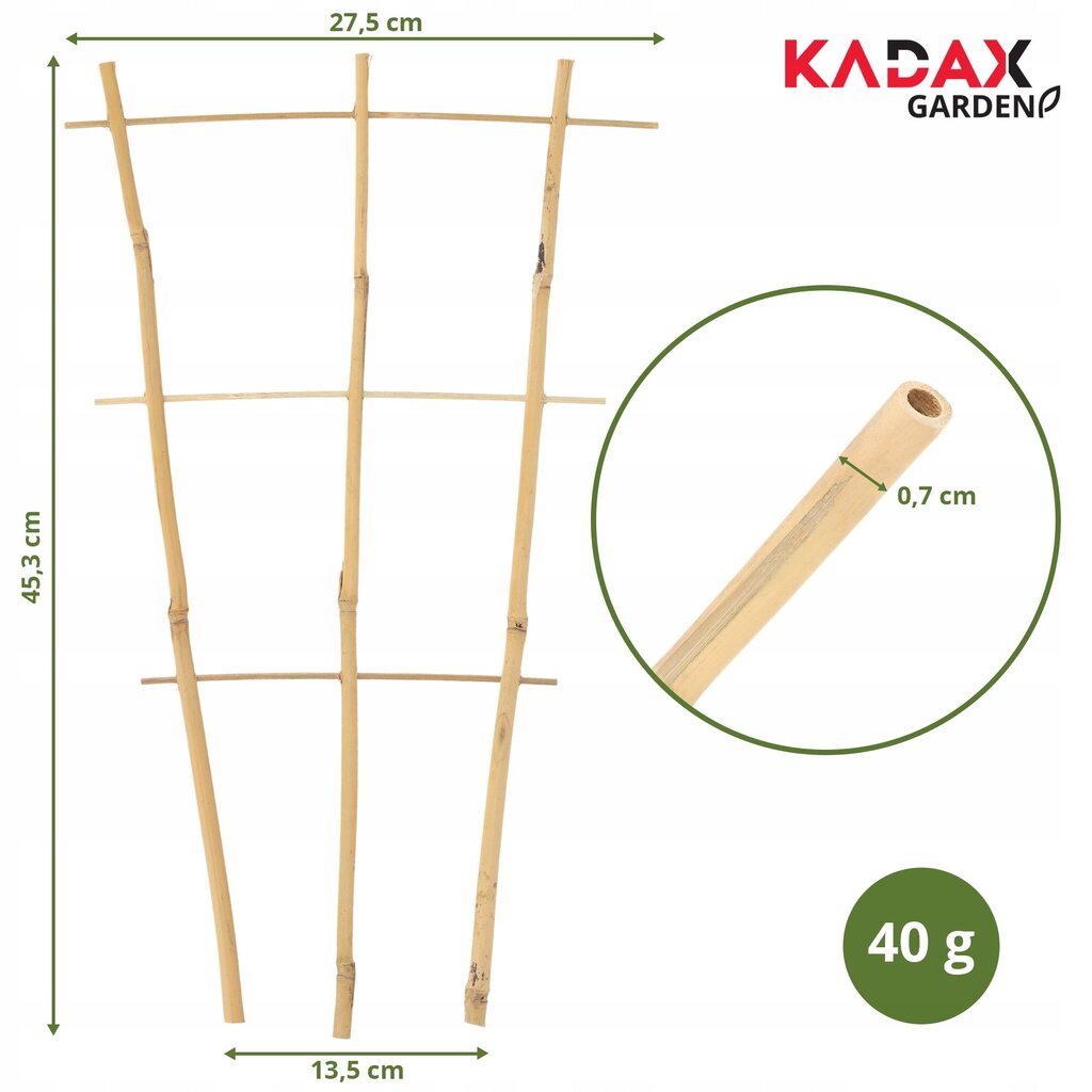 Bambutikkaat, Triple Plant Support, 46cm hinta ja tiedot | Kukkatelineet ja kukkapöydät | hobbyhall.fi