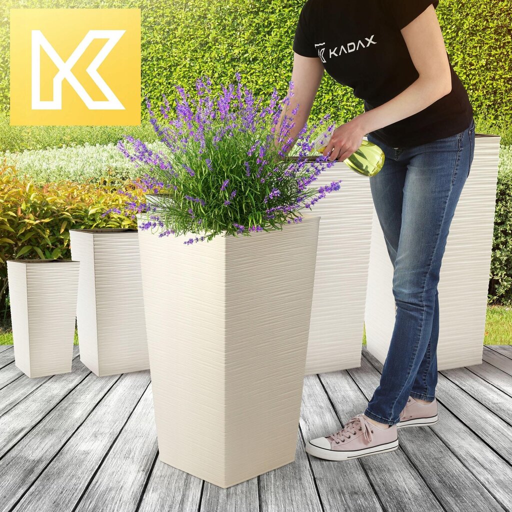 Setti 3 x Flower Pot Garden Pot Insert Cream 68cm hinta ja tiedot | Kukkalaatikot | hobbyhall.fi