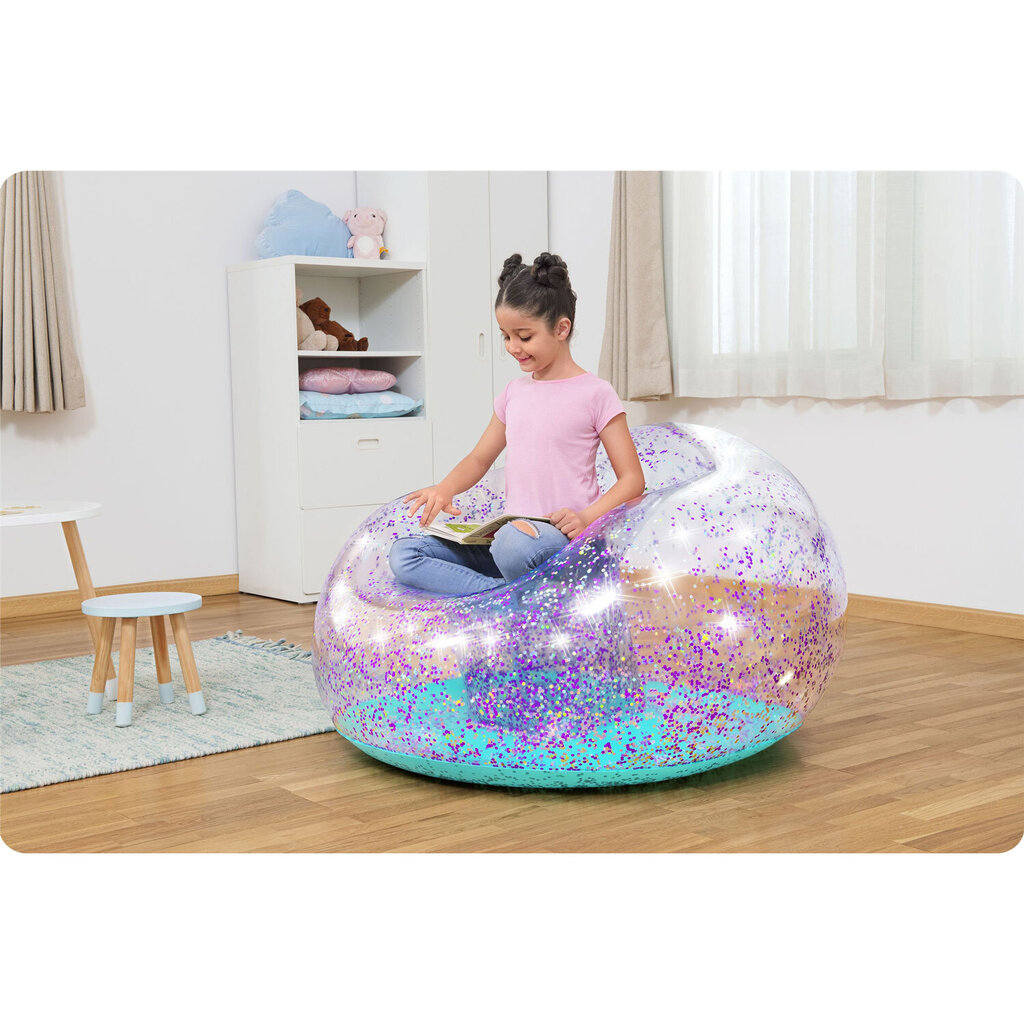 Puhallettava tuoli glitterillä, Bestway 751151, 114 cm. x 112 cm. x 66 cm. hinta ja tiedot | Ilmapatjat | hobbyhall.fi