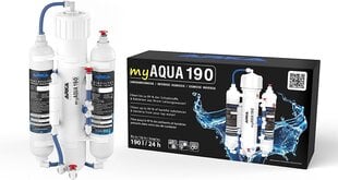 Arka Aquatics - Myaqua190 -käänteisosmoosijärjestelmä 190 litraa/päivä. Vesisuodatin- ja pehmentämisjärjestelmän suodattimet jopa 99%: lle epäpuhtauksista, suolasta ja bakteereista vedestä. Ihanteellinen jokaiselle kotitaloudelle. hinta ja tiedot | Akvaariotarvikkeet | hobbyhall.fi