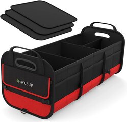 AOJSUP XXL Premium Trunk -järjestäjä, tavaratilan auto, taitettava autorunko, Tarte -monitoiminen säilytystila, 95L, punainen hinta ja tiedot | Polkupyörälaukut ja puhelinpidikkeet | hobbyhall.fi