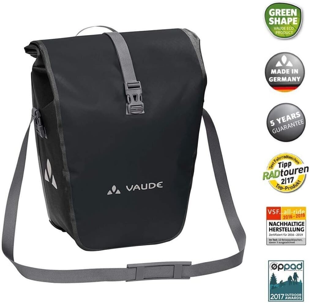 Vaude Aqua Back -polkupyörätasku-vedenkestävä matkatavarapussi käytännöllisessä 2-asetettussa biksaklissa, joka on valmistettu vankasta ja PVC-vapaasta tarpauliinimateriaalista Musta 48L-QMR Rail Hook 2.0 hinta ja tiedot | Polkupyörän tavaratelineet ja korit | hobbyhall.fi